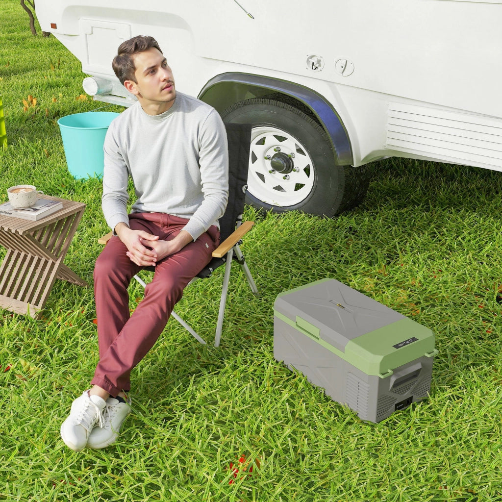 Coolbox elettrica 16.3L con compressore ¨C zephmum ¨C grigio e verde
