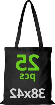 Tas in tessuto 38 x 42 cm con confezione di sacchetti non stampati 10-250 pezzi sacchetto riutilizzabile nero