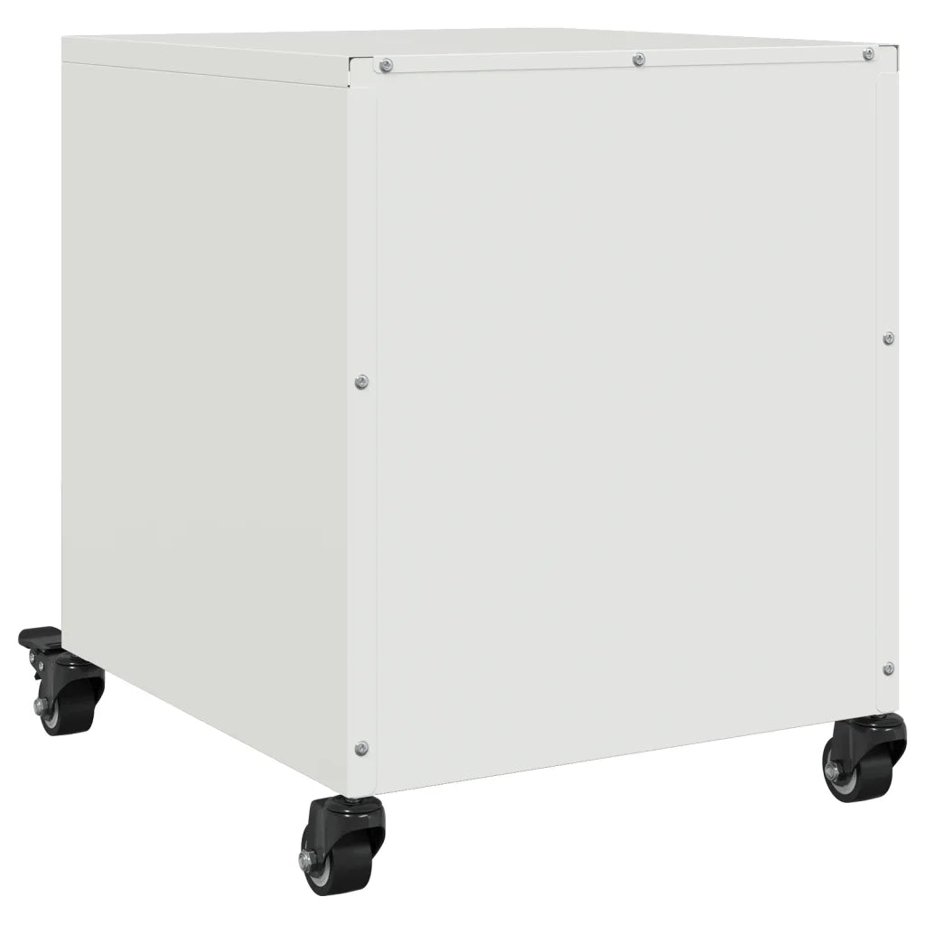 Comodini 2 pz-Set di 2 Tavolino da notte Bianchi 36x39x43,5 cm in Acciaio 376288