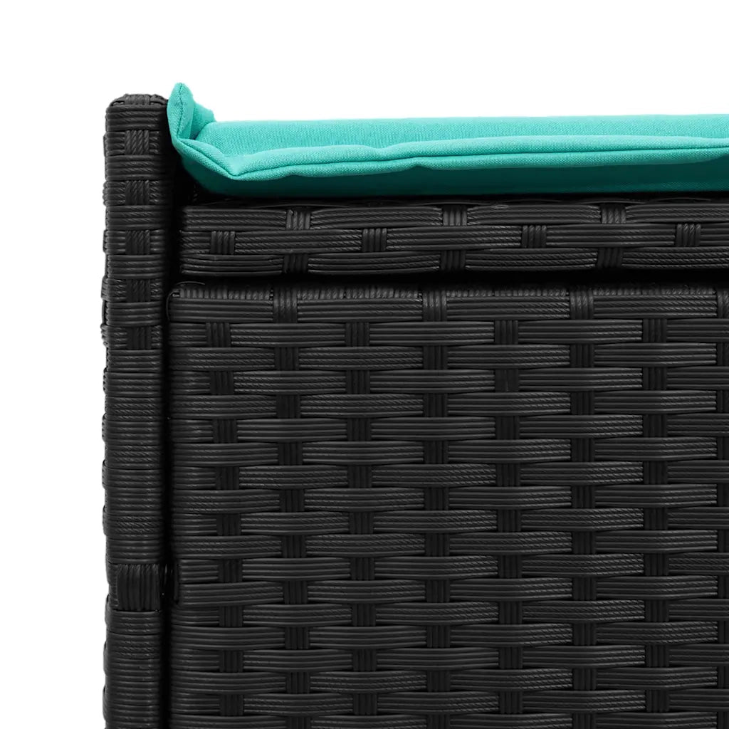 Cassapanca da Esterno con Cuscino Nera 100 cm in Polyrattan 4104068