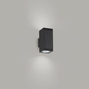 Applique Da Esterno Moderna Quarondo Metallo Grigio Grafite Vetro 2 Luci Gu10