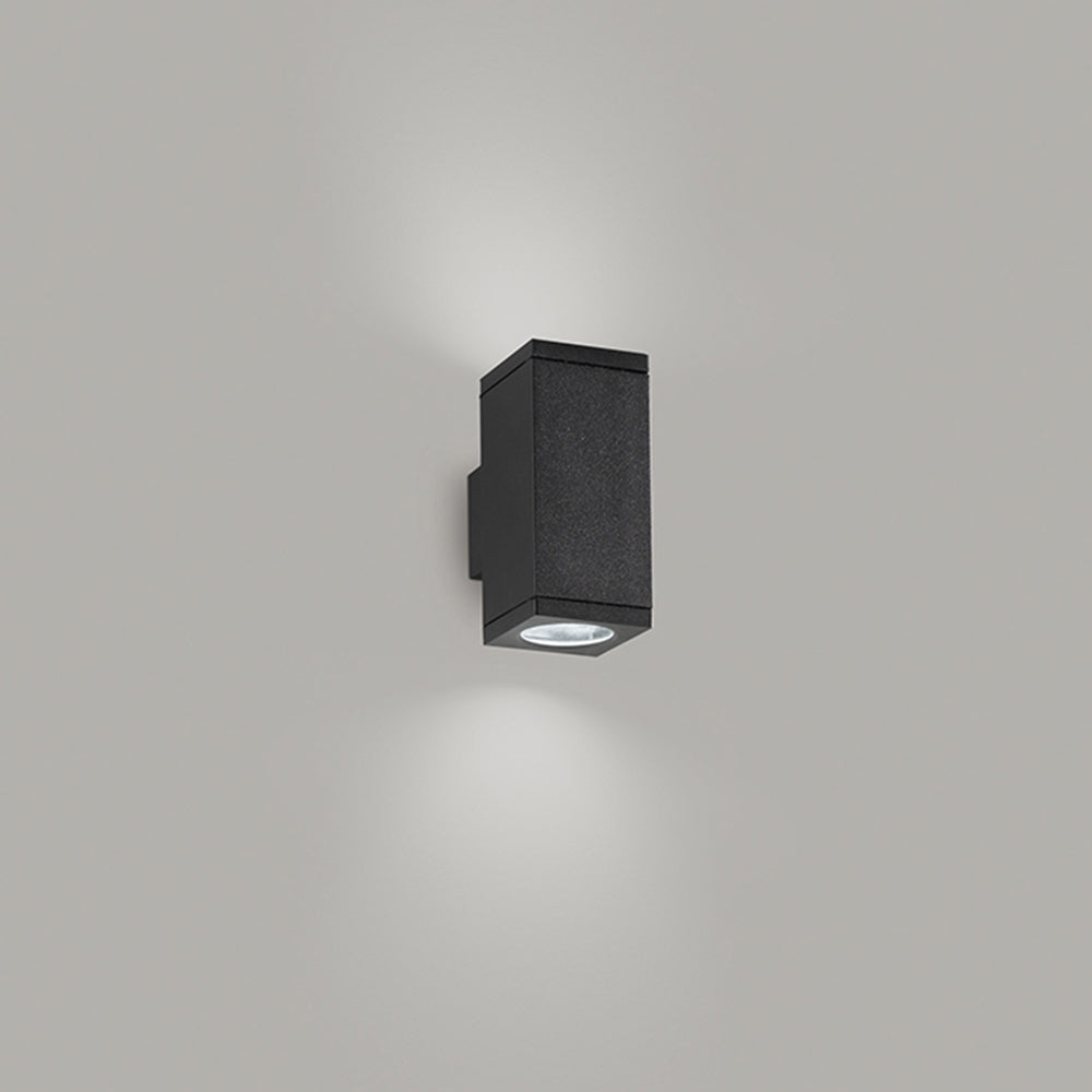 Applique Da Esterno Moderna Quarondo Metallo Grigio Grafite Vetro 2 Luci Gu10