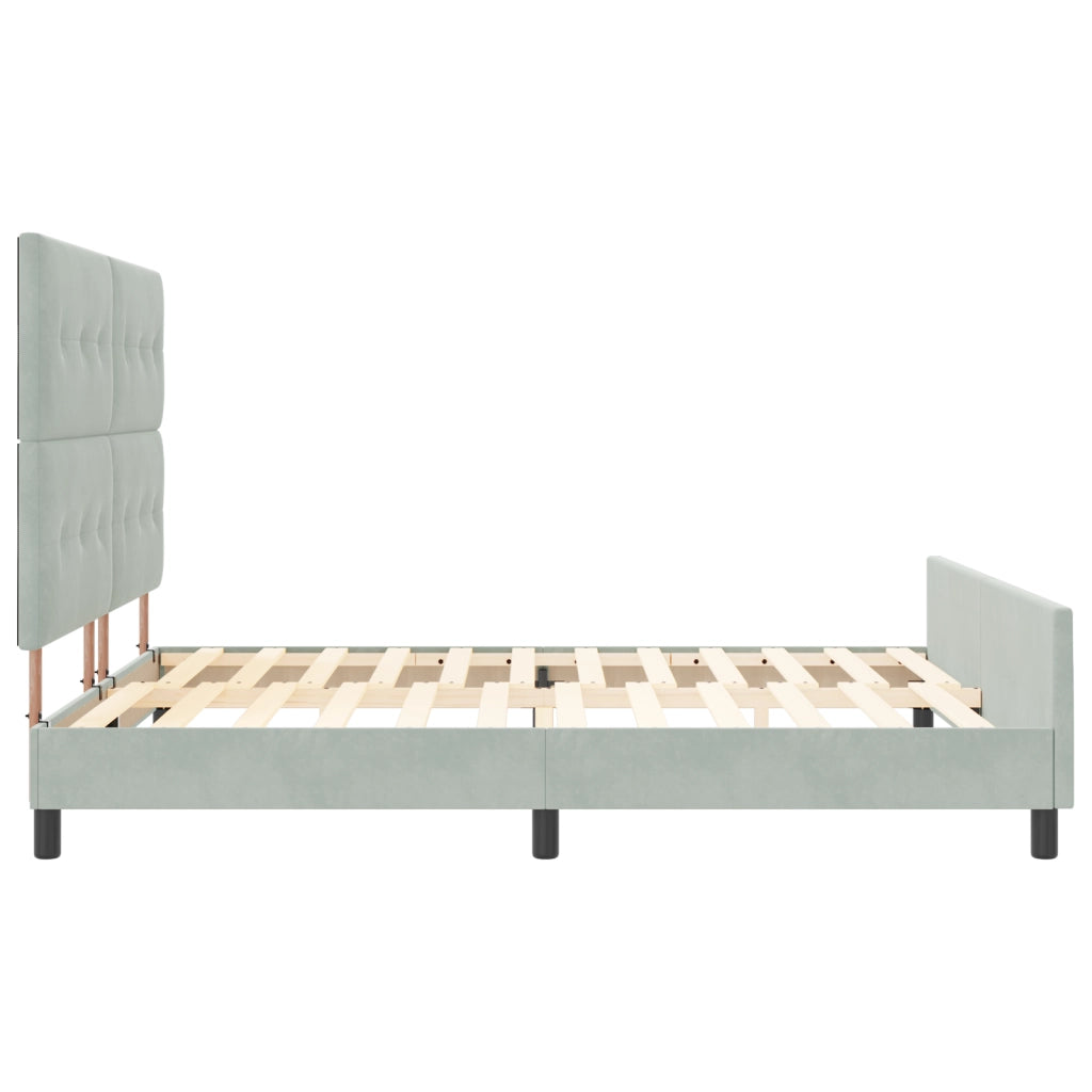 Struttura del letto Grigio chiaro 180x200 cm Velluto