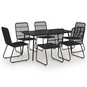 Set da pranzo per mobili da giardino mobili da esterno 7 pezzi in resina intrecciata e vetro 02_0014240