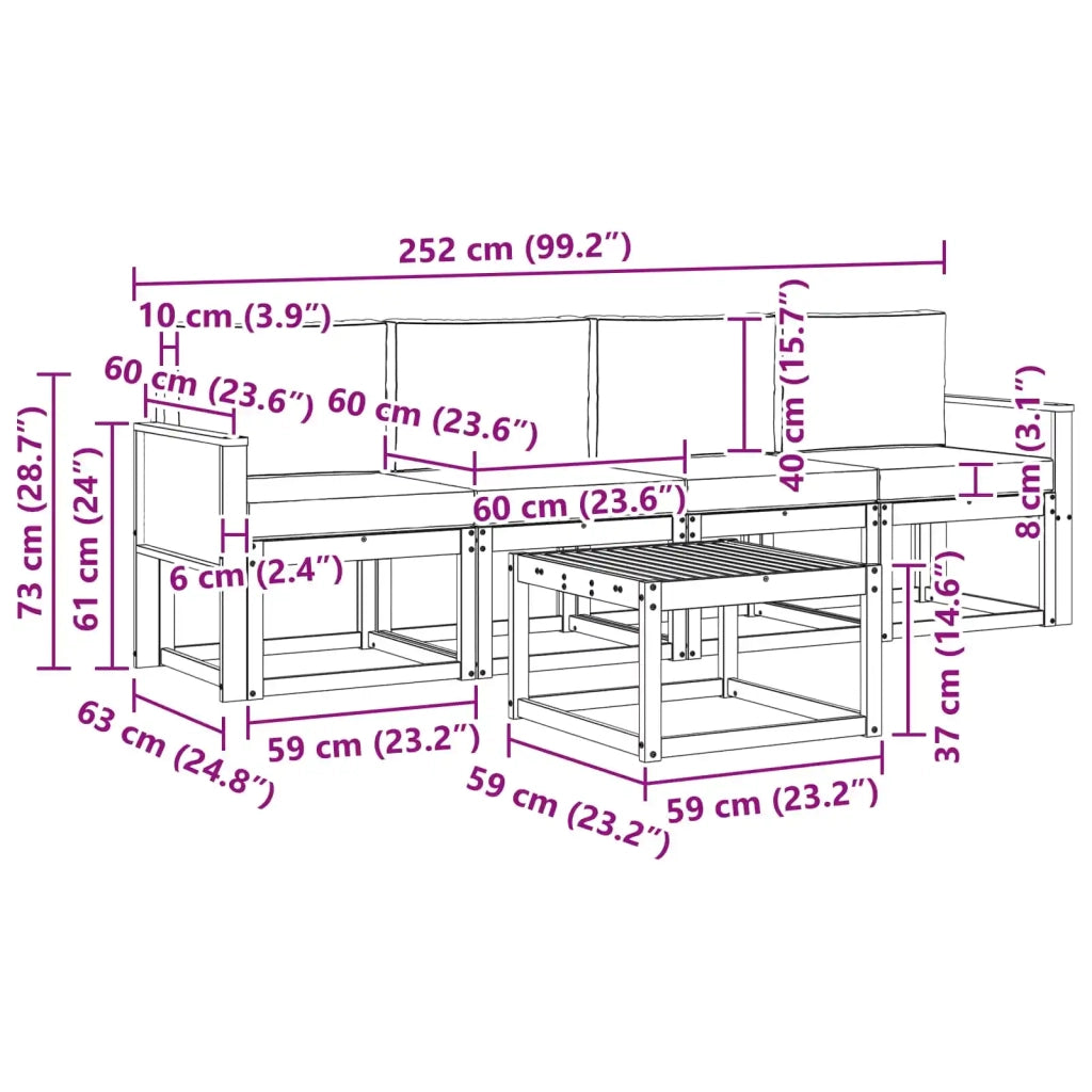 Set di divani da esterno 4 pz 3384967