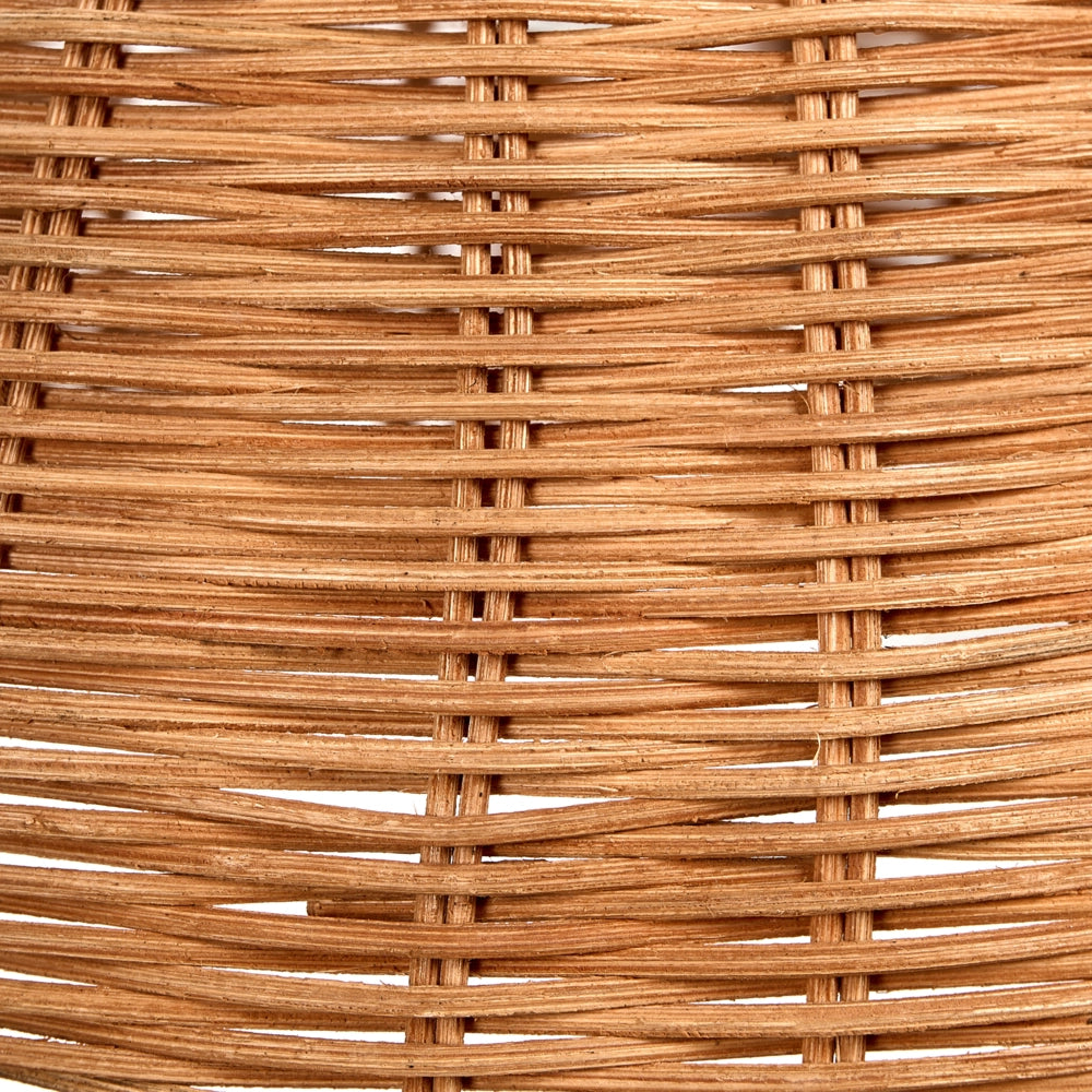 Lampada da parete in rattan naturale con bordo a smerlo, stile vintage e bohémien