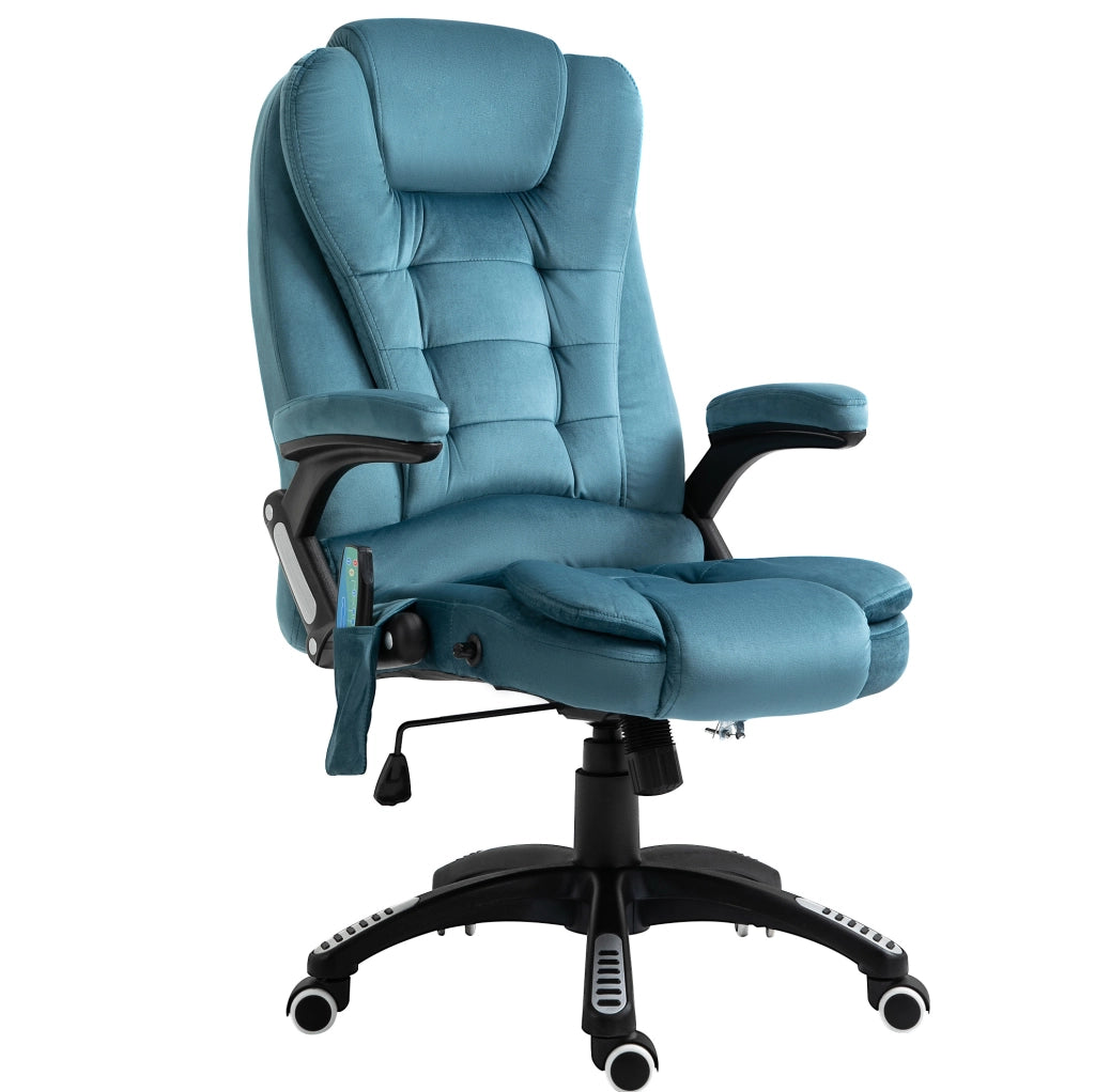 Sedia da ufficio blu con massaggio e calore