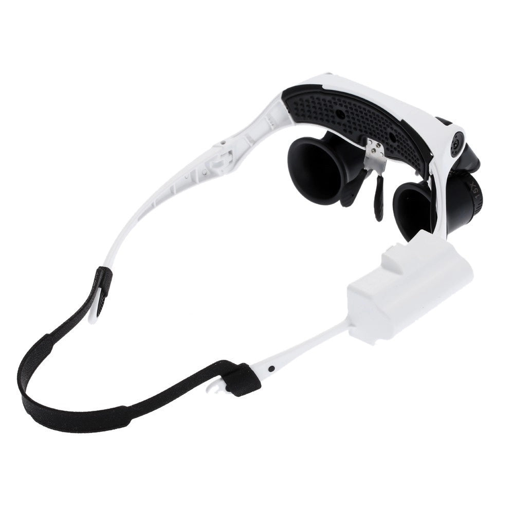 Trade Shop - Visiera Occhiali Lente Ingrandimento Precisione Con 2 Led 4 Lenti Luce 9892gj-3a -