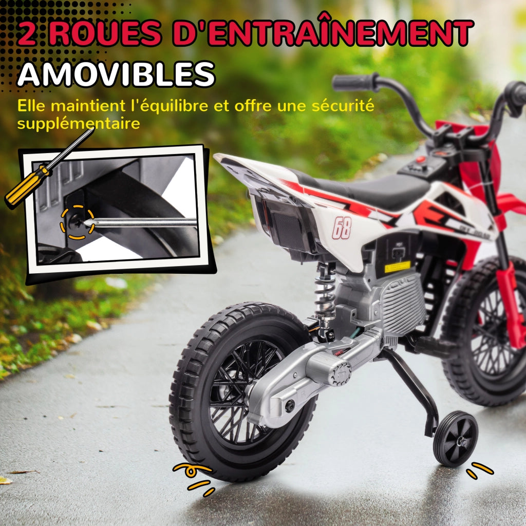 Moto Elettrica per Bambini 3-6 Anni ¨C zephmum ¨C Rosso 12V 2 Motori