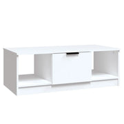 Tavolino da salotto | Tavolino da caff¨¨ | Tavolino da Soggiorno Bianco 102x50x36 cm in Legno Multistrato