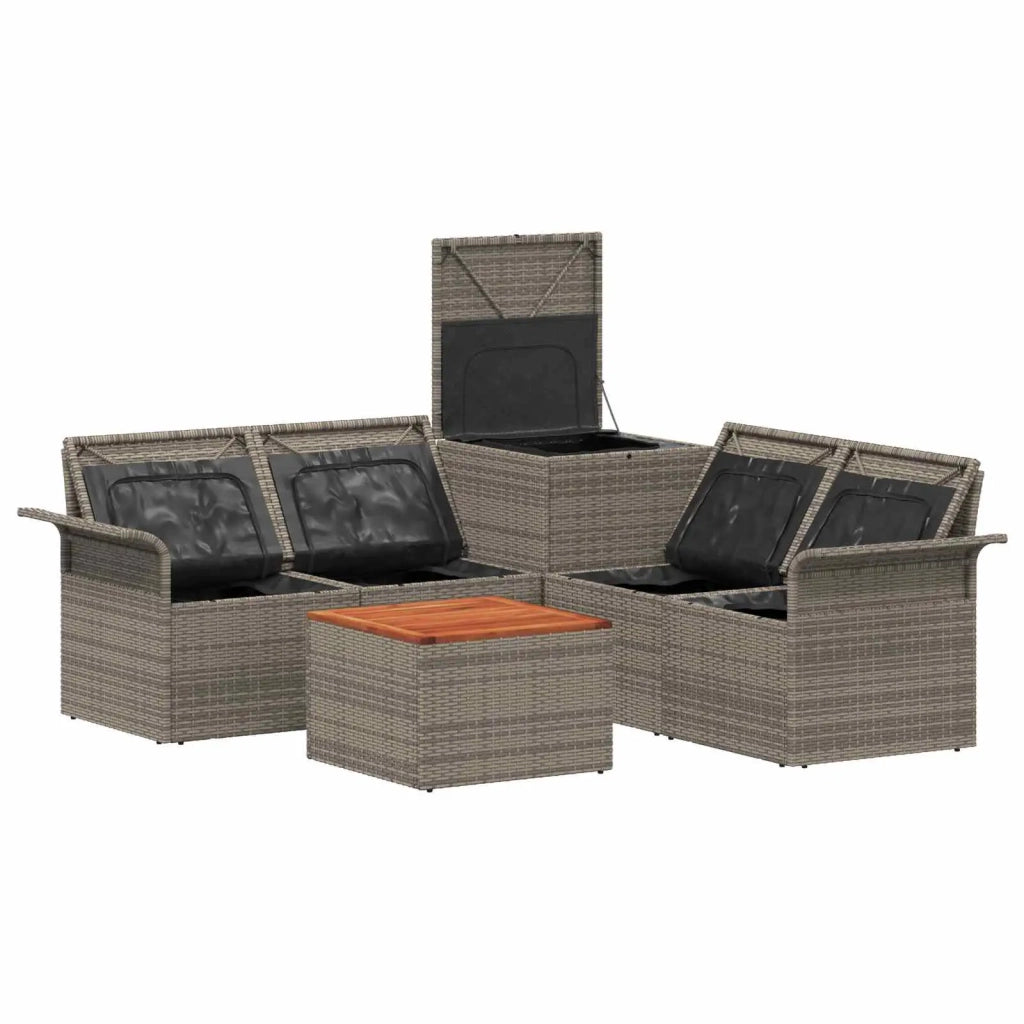 Set di divani 6 pz 4-Numero di posti Grigio e Blu Navy 3447087