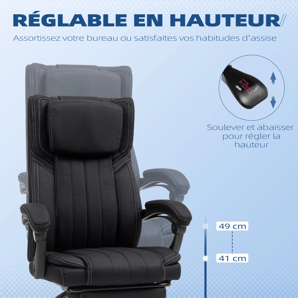 Sedia da ufficio girevole schienale reclinabile altezza regolabile ¨C Xylo ¨C Nero 65x61x105-113cm