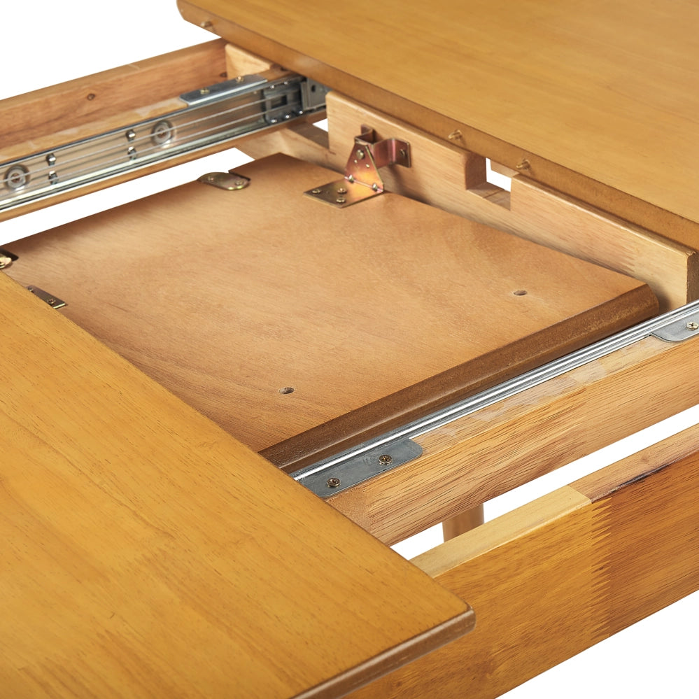 Tavolo da pranzo allungabile in legno chiaro 100/130 x 80 cm MDF gomma retrò