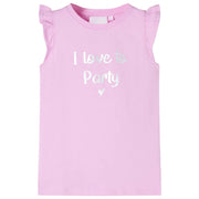 Maglietta da Bambina con Maniche Volant Lilla 104cod mxl 133262