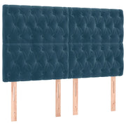 Testiera | Testata Blu Scuro 144x7x118/128 cm Velluto