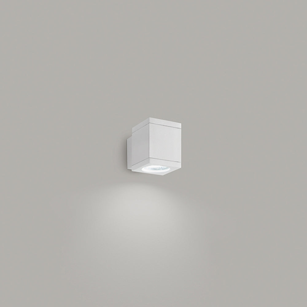 Applique Cubica Da Esterno Moderno Quarondo Metallo Bianco Vetro Gu10