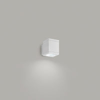 Applique Cubica Da Esterno Moderno Quarondo Metallo Bianco Vetro Gu10