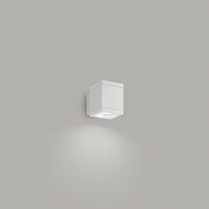 Applique Cubica Da Esterno Moderno Quarondo Metallo Bianco Vetro Gu10