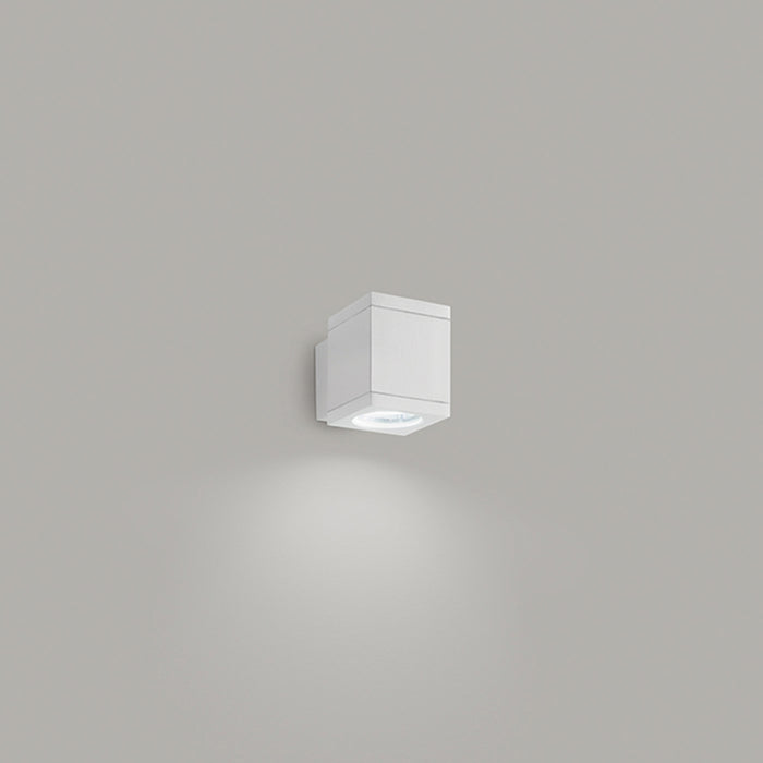 Applique Cubica Da Esterno Moderno Quarondo Metallo Bianco Vetro Gu10