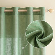 Set di tende 140 x 225 cm - Semi-trasparente - Aspetto di lino - Set di 2 - Duraturo - Senza pieghe - Per soggiorno/camera dei bambini - Decorazione per finestre