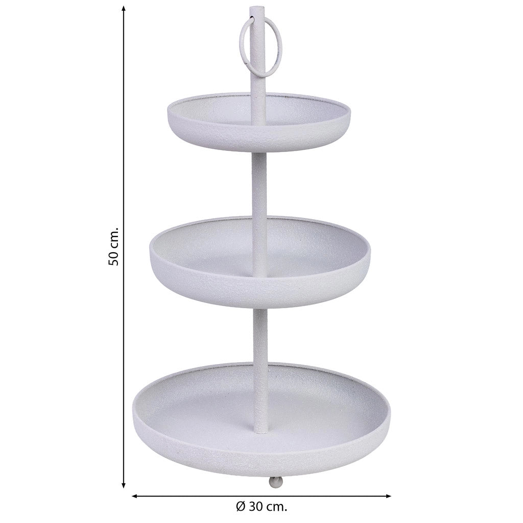 Vassoio decorativo in metallo 30x30x50h cm