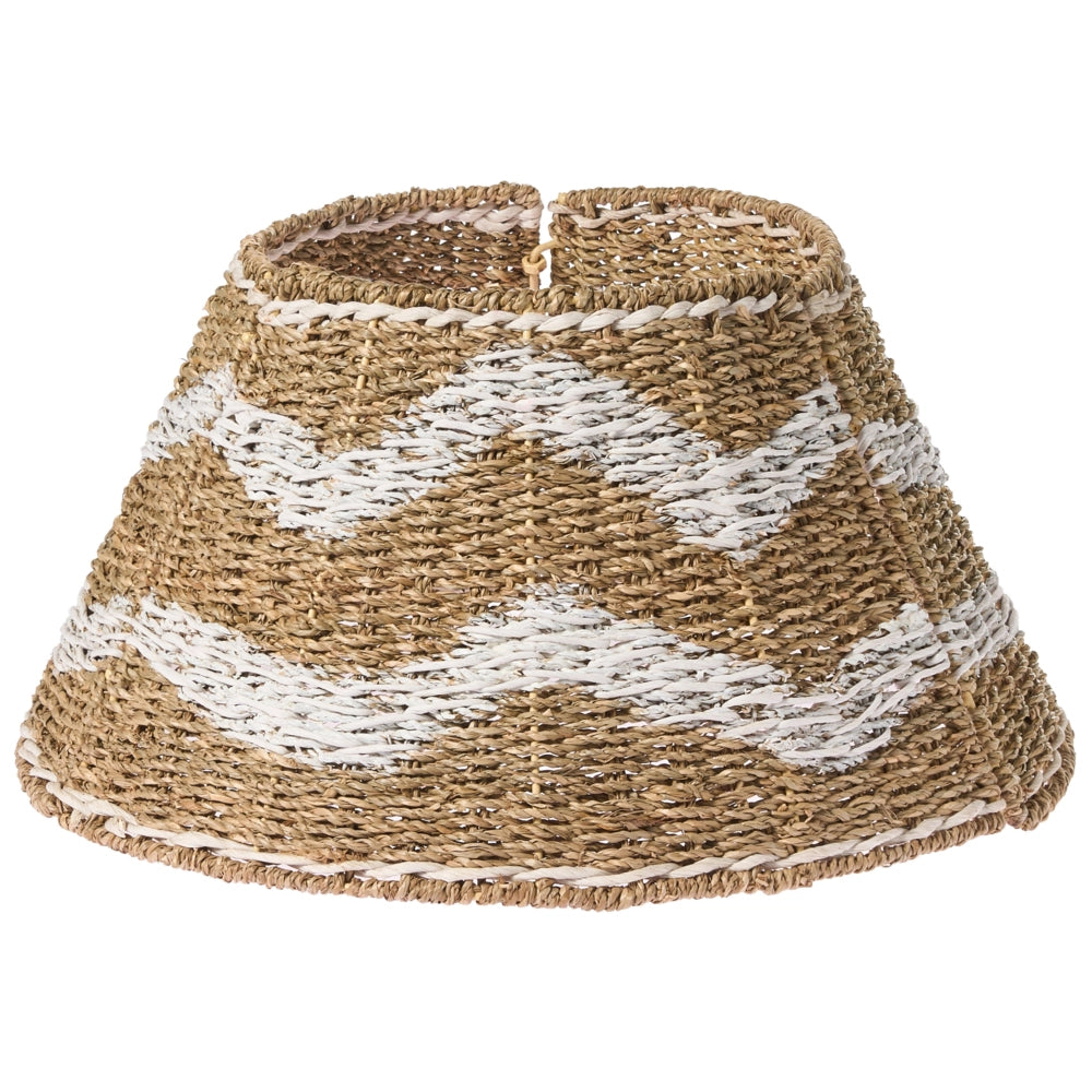 Collare dell'albero di Natale naturale con seagrass bianco ⌀ 43 cm Accessori rotondi fatti a mano