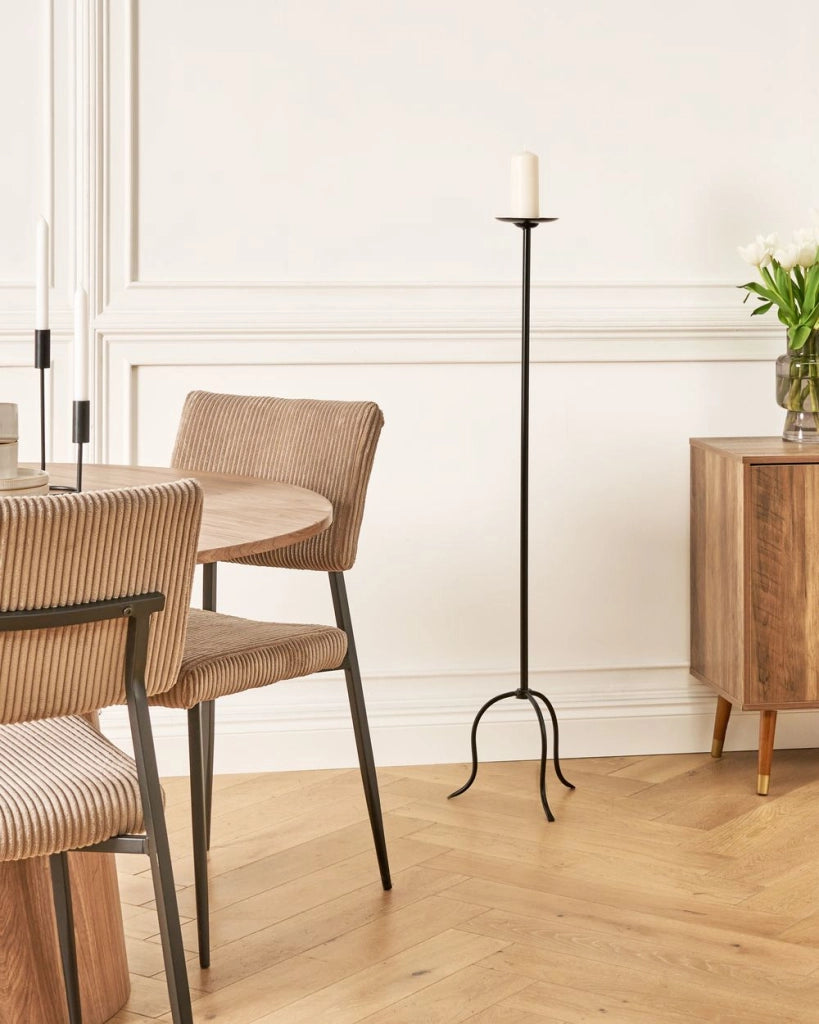 Portacandele in metallo nero ferro 120 cm Stile moderno Centrotavola Decorazione
