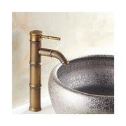 Trade Shop - Bagno Lavandino Lavabo Miscelatore Rubinetto Ottone Antico Bamboo Alto -