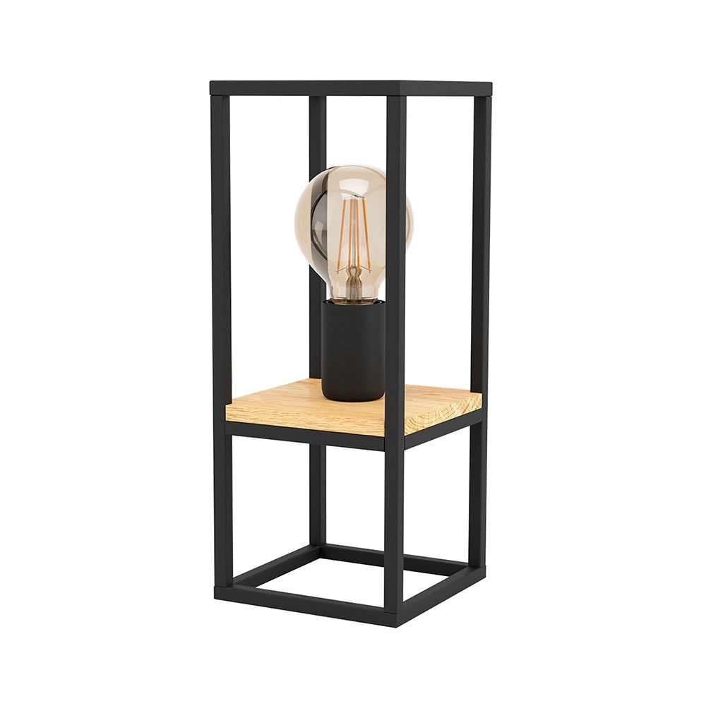 Lampada Da Scrivania Industrial Libertad 1 Luce Metallo Nero E Marrone