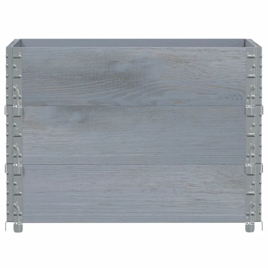 Fioriera da Giardino Grigia 80x60 cm Legno Massello di Pino
