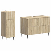 Set di Armadi da Bagno da 2 Pezzi ZWOLLE Rovere Sonoma 3417677