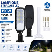 Lampione Stradale Led 150W 15000LM 6500K Street Lamp Per Strada Giardino Villa IP65
