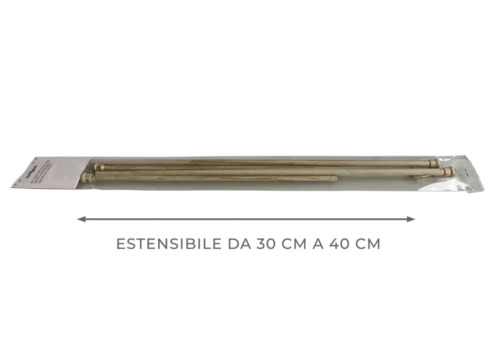 Bacchette Tende A Pressione Bastone Tenda Estensibile Astina Con Molla - 30-40 - Bianco-Oro
