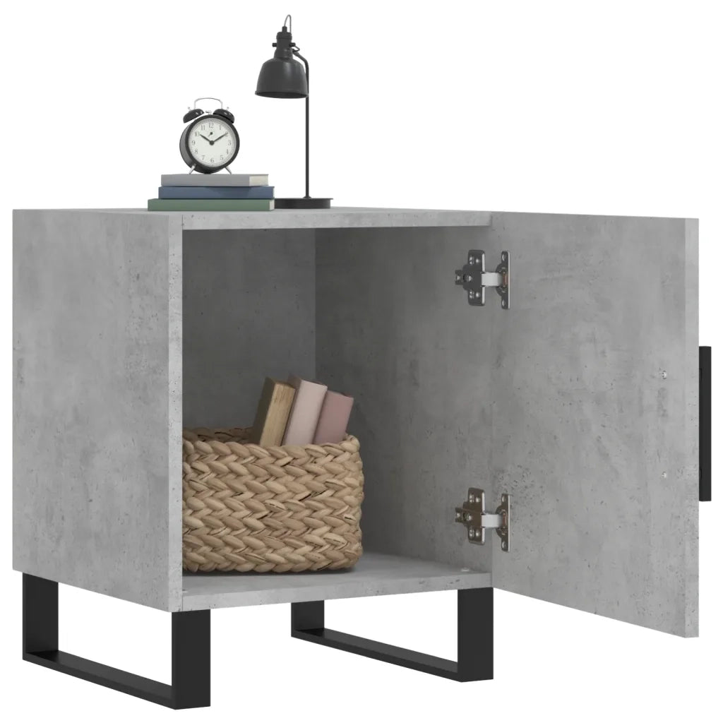 Comodini 2 pz-Set di 2 Tavolino da notte Grigio Cemento 40x40x50 cm in Legno Multistrato 100735