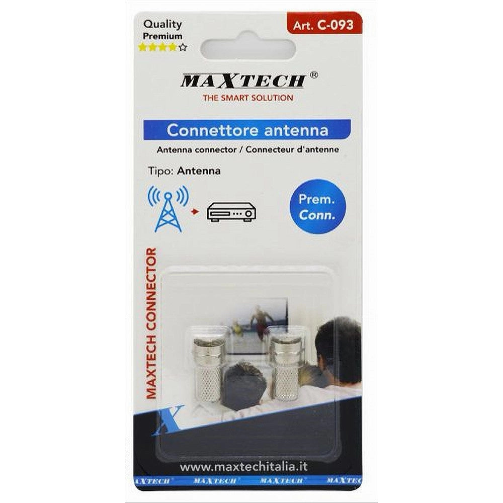 Trade Shop - Set 2 Pz Connettore Antenna Coax A Vite Per Satellitare Tv Cavo Coassiale C-093 -
