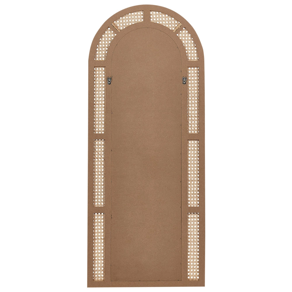 Specchio da parete ad arco in rattan naturale 120x50 cm soggiorno camera da letto