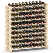 Cantinetta Portavino in Legno Naturale 100 Scomparti Bottiglie Bar Portabottiglie