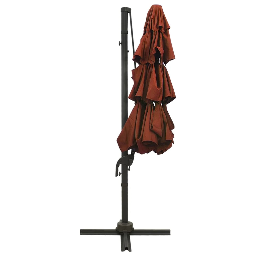 Ombrellone a quattro livelli con palo in alluminio arancione 3 x 3 m 02_0008797