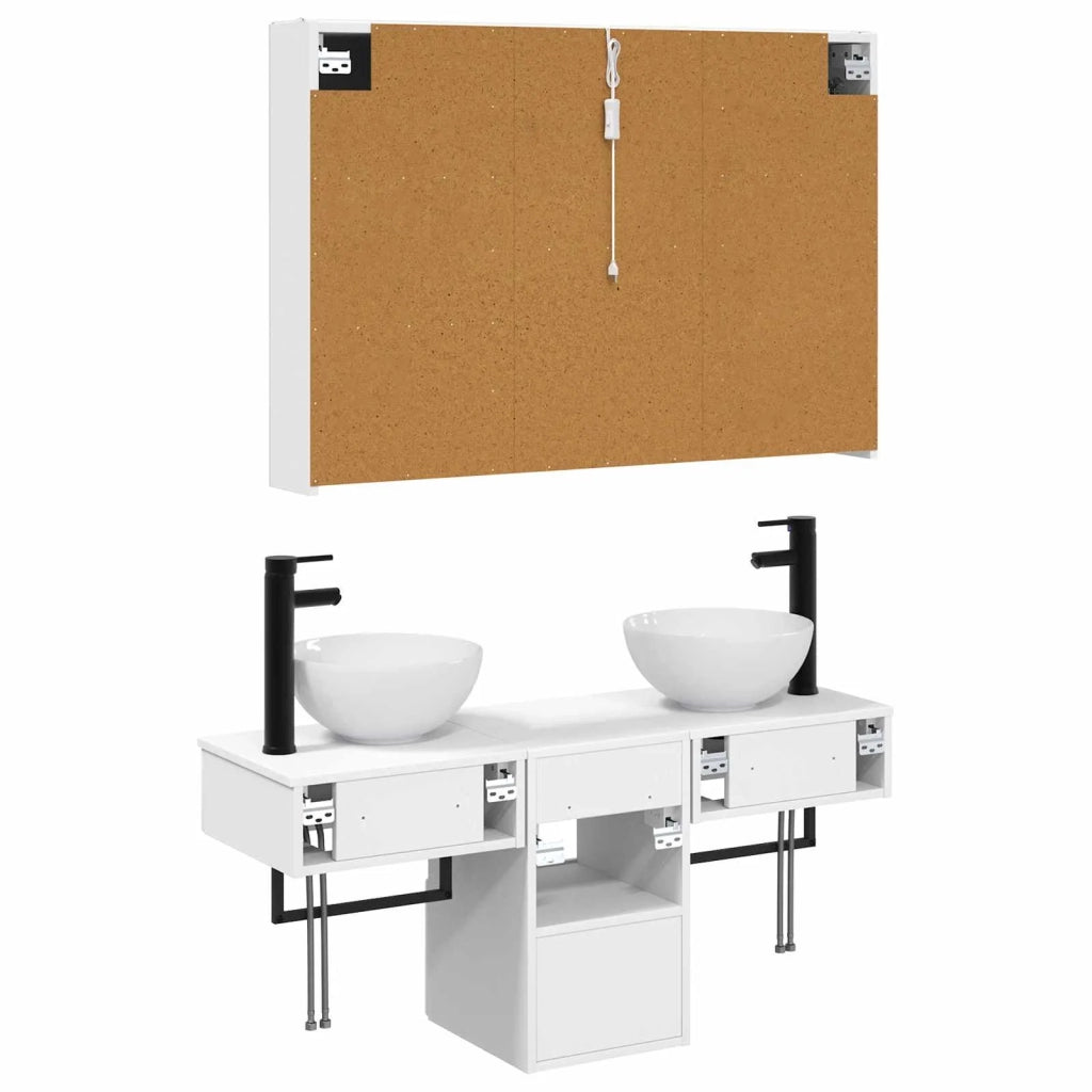 Set di Armadi da Bagno 4 pcs Bianco 103,5 x 15,5 x 70 cm 3406263