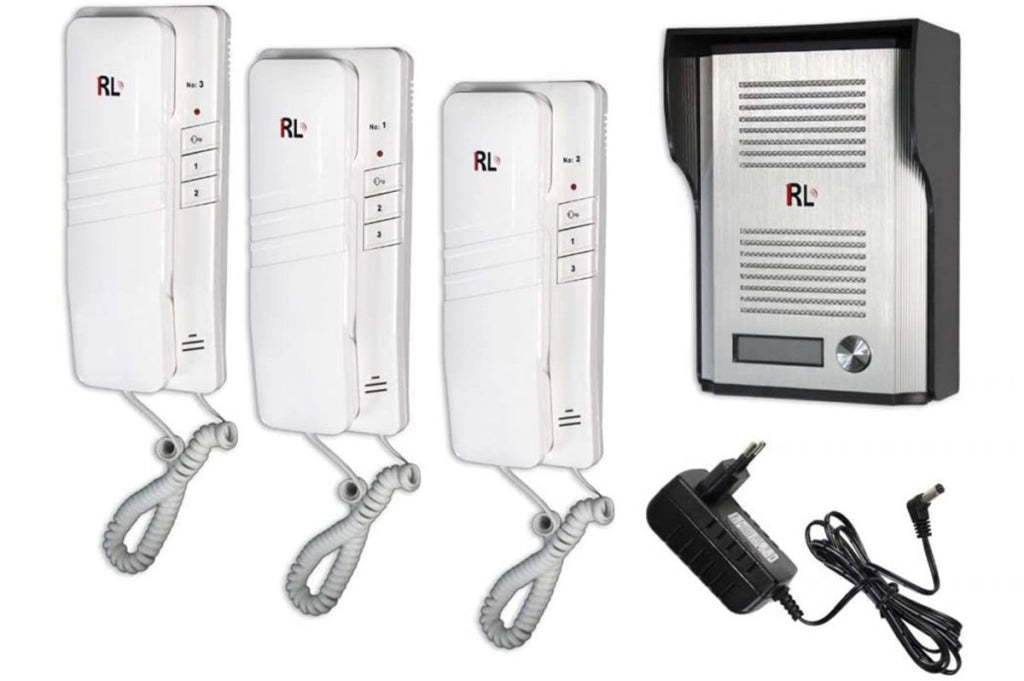 KIT CITOFONO APRIPORTA CANCELLO TRE CORNETTE 4 FILI CASA UFFICIO INTERFONO