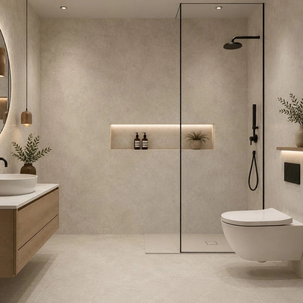 Piastrelle Autoadesive PVC Divina Home Effetto Marmo Beige, Set 22 Pz per 2 mq, Spessore 0,15 cm, 30,4x30,4 cm - Design Moderno e Versatile