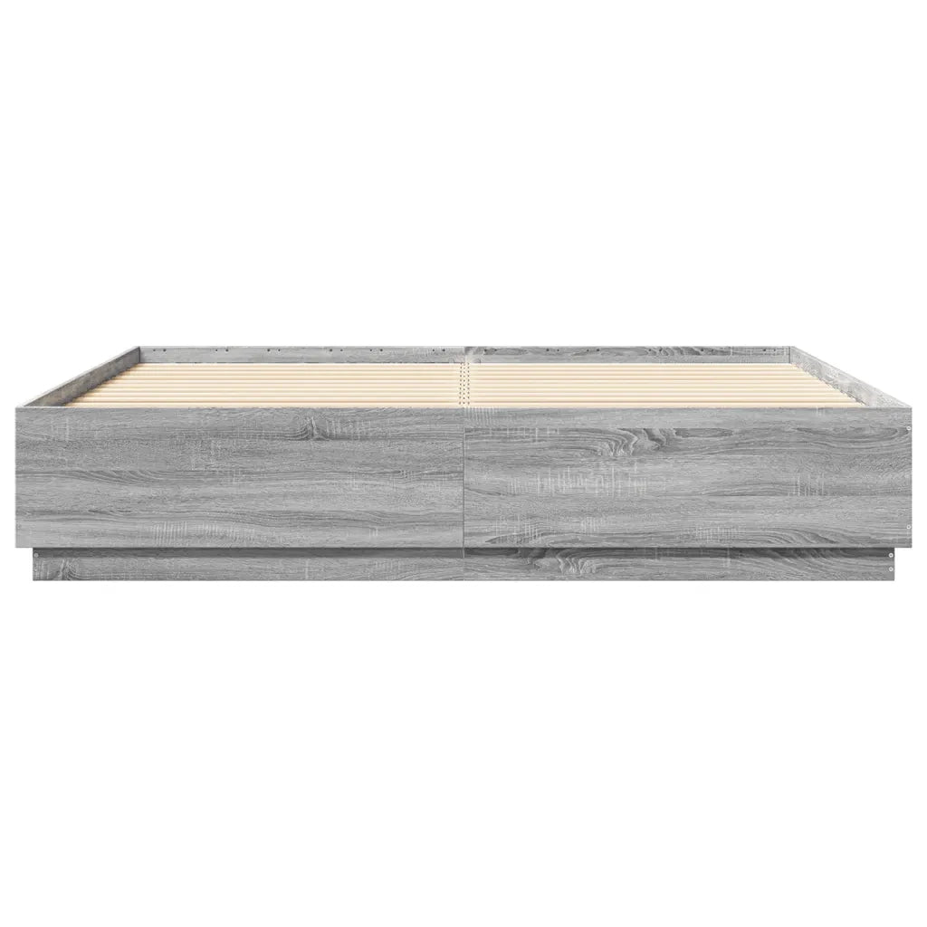 Giroletto Luci LED Grigio Sonoma 200x200 cm Legno Multistrato