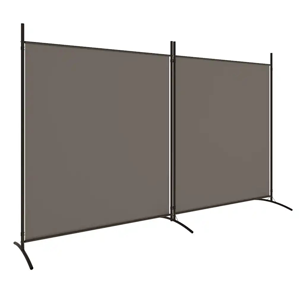 Divisorio Ambienti | Divider per stanze | Paravento a 2 Pannelli Antracite 348x180 cm Tessuto