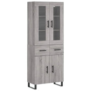 Credenza cassettiera mobile contenitore organizer cucina soggiorno salotto alto sonoma 695 x 34 x 180 cm legno ingegnerizzato grigio 02_0035445