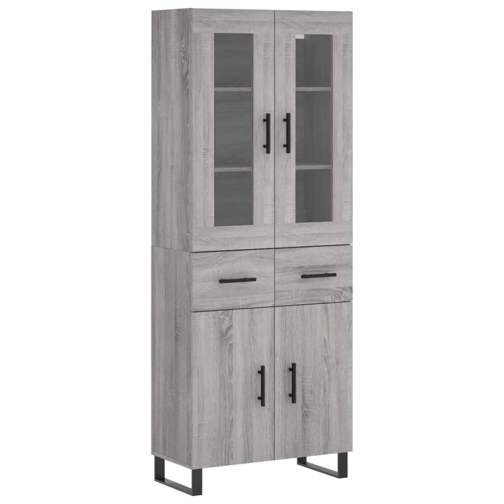 Credenza cassettiera mobile contenitore organizer cucina soggiorno salotto alto sonoma 695 x 34 x 180 cm legno ingegnerizzato grigio 02_0035445