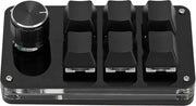 Mini tastiera da scrivere con mano - tastiera multifunzionale meccanica con 6 tasti - tastiera da gioco programmabile con pulsante (nero)