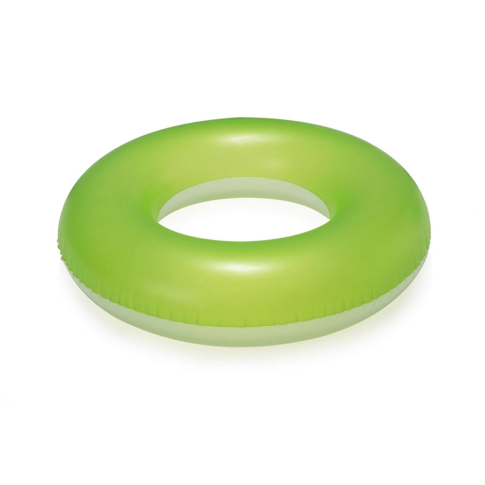 Trade Shop - Salvagente Ciambella Gonfiabile Per Bambini Trasparente Neon Satinato ø 91 Cm 36025 -