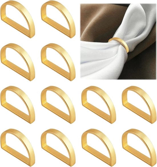 Servettaglieri eleganti - dorati - 12 pezzi