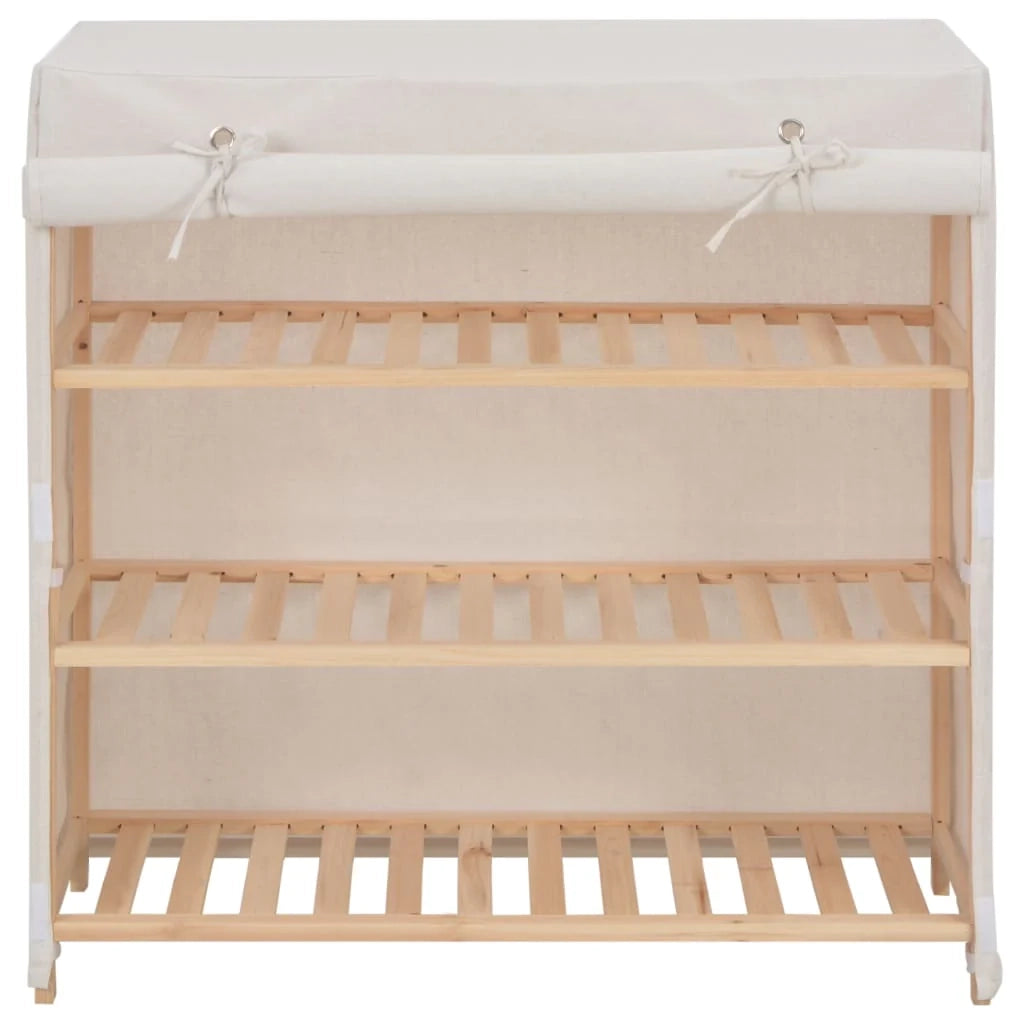Scarpiera mobile contenitore per scarpe mobile ingresso/corridoio/soggiorno con coperchio 79 x 40 x 80 cm tessuto bianco 02_0021405