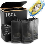 Asciugatrice a 3 Compartimenti 180L – Asciugatrice Opportuna con Coperchio e Tasche Rimovibili – Asciugatrice per la Sorteria per la Bagno o la Cucina